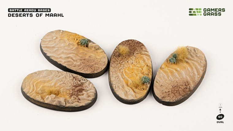 Gamers Grass: Deserts of Maahl Bases, Oval 60mm (x4)
