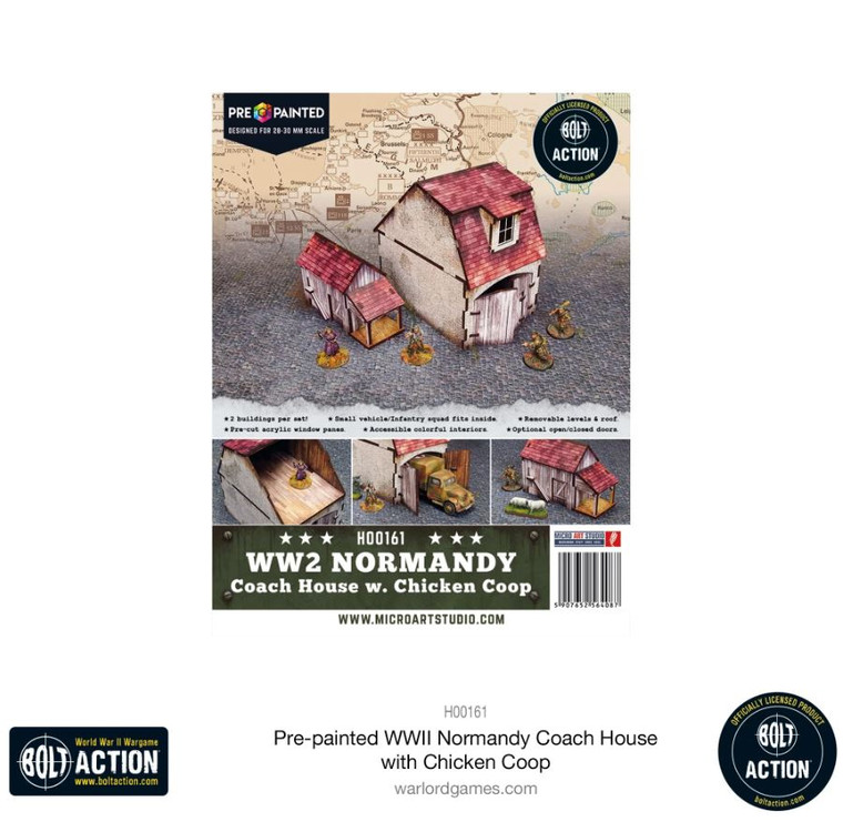 Bolt Action: Pre-Painted WWII Normandy Coach House With Chicken Coop