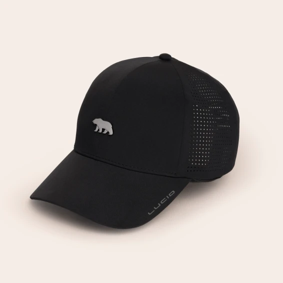 Lucid Bear Emblem Adjustable Cap, Black
