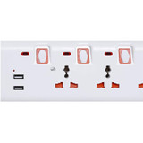 Geepas 4 Way Extension Socket with USB Port GES4095 - Chikili.com