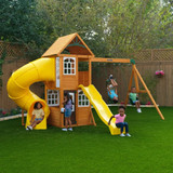 Kidkraft Castlewood Wooden Swing Set-Chikili.com