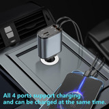 4 in 1 Retractable Fast Car Phone Charger 120W -Chikili.com