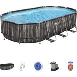 Bestway 5611R Oval Pool Set 20' x 12' x 48"/6.10m x 3.66m x 1.22m -Chikili.com