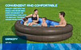 Bestway 7'7" x 70" x 21"/2.31m x 1.78m x 53cm TruPrint Wicker Family Pool