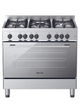 G1961FCDXTF 90x60, 5gas, Gas Oven + FAN cast iron grid, double knob, full safety MADE ITALY