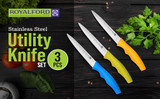 3Pcs S/S Dinner Knife 4MM 1X72