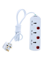 3Way Ext socket/2M/13Amp/Childprot 1X24
