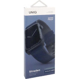 Uniq Straden Waterproof Leather Hybrid Apple Watch Strap 45/44/42Mm - Prussian (Blue)