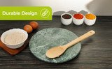 10"Marble Chapati Table(White/Green)1X10