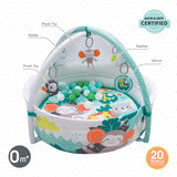MOON JUNGLE FRIENDS BABY POOL MAT WITH MOSQUITO NET + 20 PCS BALLS