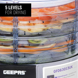 Geepas 520W Digital Food Dehydrator with 5 Large Trays chikili.com