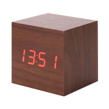 Wood Texture Cube Desk Clock - Chikili.com