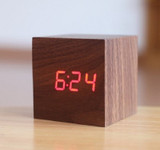 Wood Texture Cube Desk Clock - Chikili.com