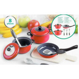 Playgo Colored Tin Red Metal Cookware-Chikili.com