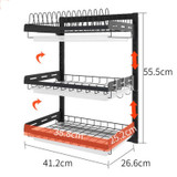 Wall Mount 3 Tier Kitchen Dish Rack -Chikili.com