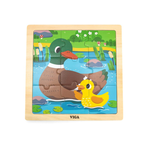 Viga Wooden 9Pc Puzzle Duck-Chikili.com