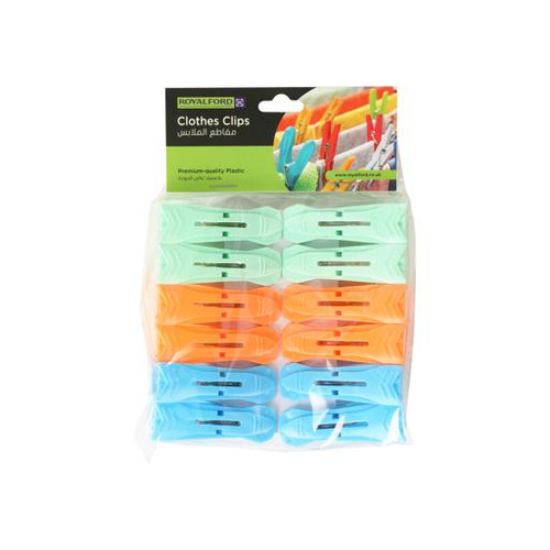 Royalford 12Pcs/Set Plastic Cloth Clip 1X96- Chikili.com