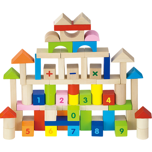 Wooden Blocks - 100pcs Alphabet & Numbers