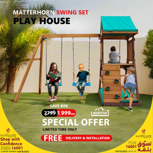 Mountpeak - Matterhorn Swing Set & Playhouse
