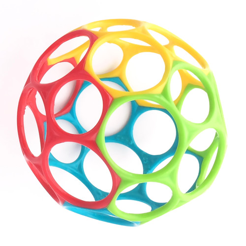 BRIGHT STARTS OBALL CLASSIC EASY-GRASP TOY - RED/BLUE/GREEN/YELLOW