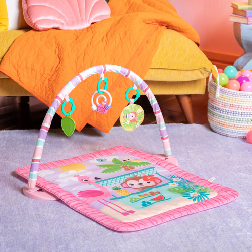 BRIGHT STARTS PINK PALMS TIKI TOY BAR ACTIVITY GYM