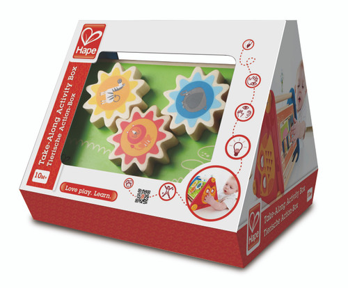 HAPE TAKE-ALONG 5 SIDED WOODEN SENSORY ACTIVITY BOX