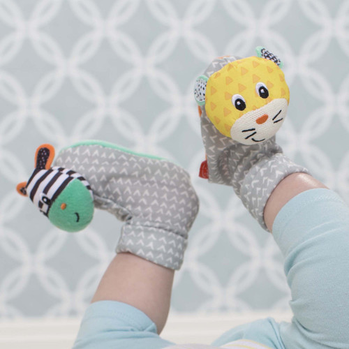 INFANTINO  FOOT RATTLES - ZEBRA/TIGER