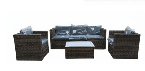 GRANDALA CONVERSATION SET-4PC THREE SEAT SOFA-205X72X74CM SINGLE SOAFA-85X72X74CM TABLE-85X68X37CM- Chikili.com