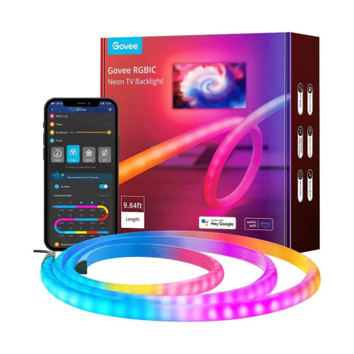 Govee RGBIC Neon TV Backlight LED Strip Light Suitable For 48"-55" (Four Sides), 65"-75" (Three Sides)- Chikili.com