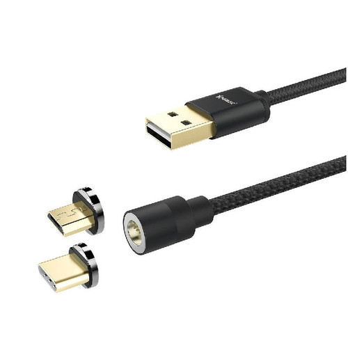 Xpower Magnetic 2 in1 Sync & Charge Nylon Cable[Type-C + Micro USB] chikili.com