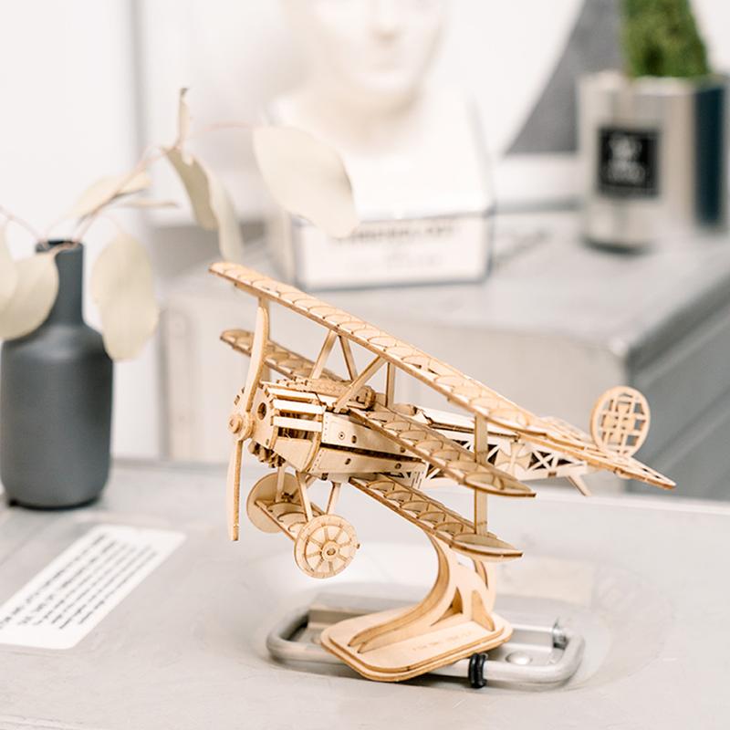 Robotime Bi-Plane TG301 DIY Wooden 3D Puzzle