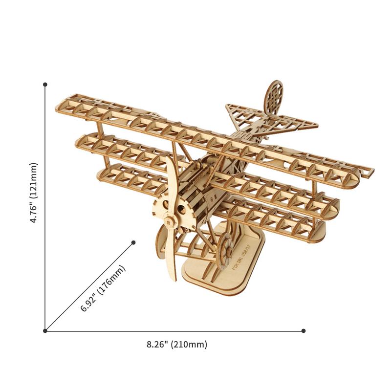 Robotime Bi-Plane TG301 DIY Wooden 3D Puzzle