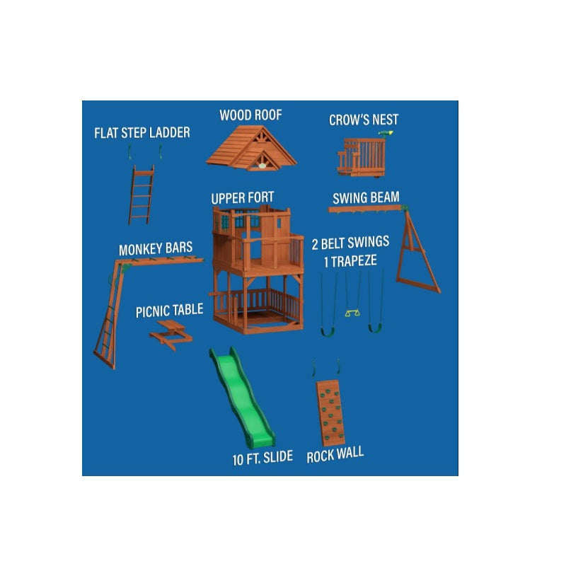 Backyard Discovery Skyfort II Wooden Swing Set 6113 Backyard Discovery Skyfort II Wooden Swing Set 6113