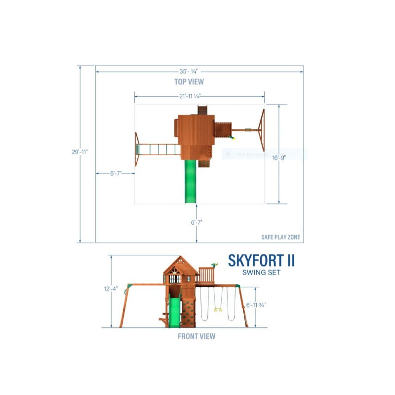 Backyard Discovery Skyfort II Wooden Swing Set 6113 Backyard Discovery Skyfort II Wooden Swing Set 6113