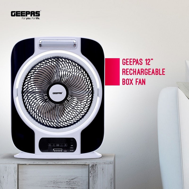 Geepas 12'' Rechargeable Box Fan GF989