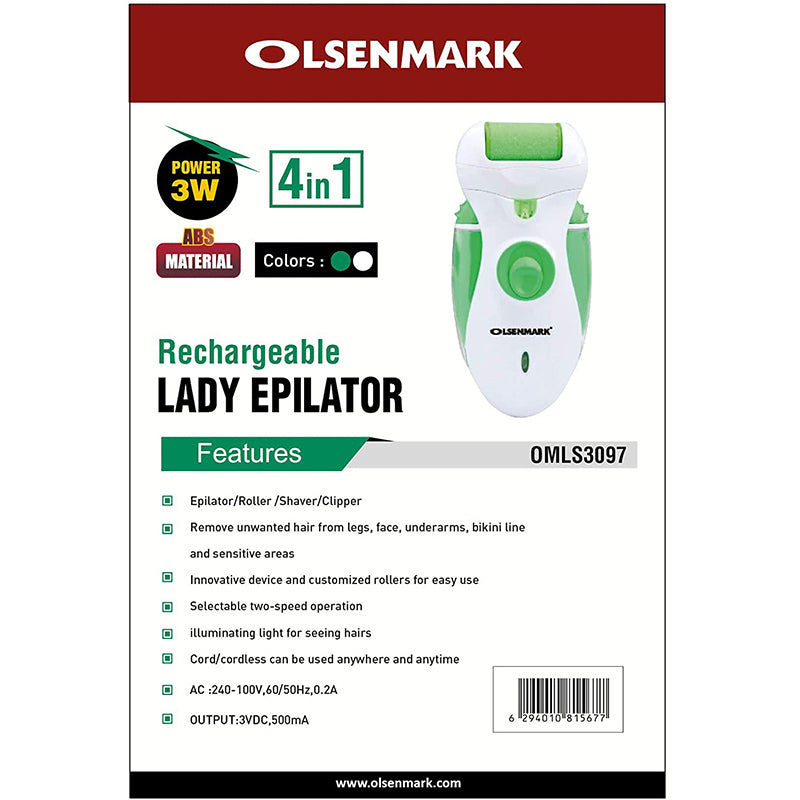 Olsenmark 4 in 1 Rechargeable Lady Epilator OMLS3097