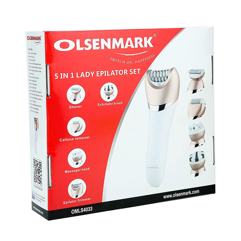 Olsenmark 5 in 1 Rechargeable Epilator Set OMLS4033