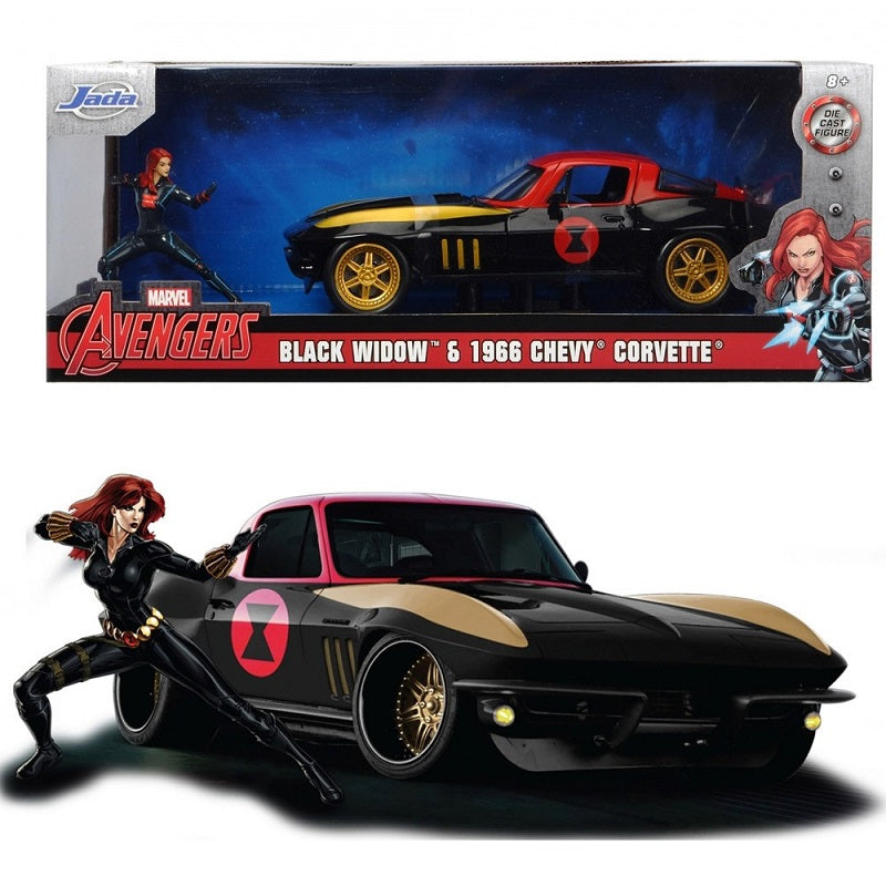 Jada Marvel Black Widow 1966 Chevy 1:24 253225014 Jada Marvel Black Widow 1966 Chevy 1:24 253225014