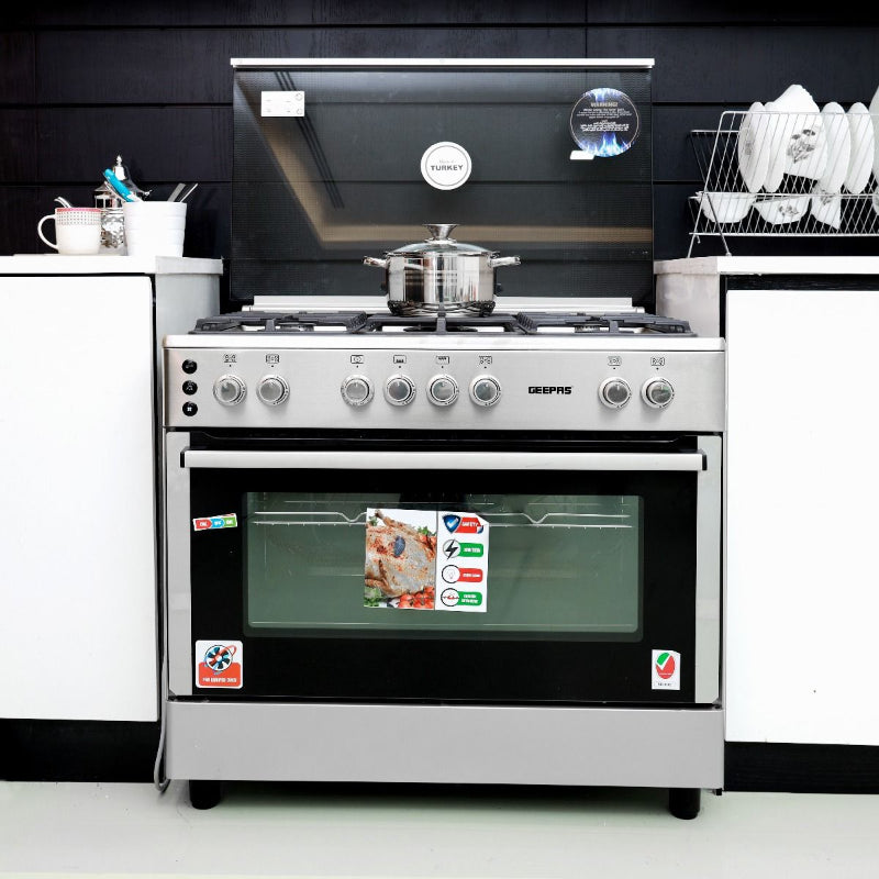 Geepas 5 Burner Cooking Range GCR9077FTCST