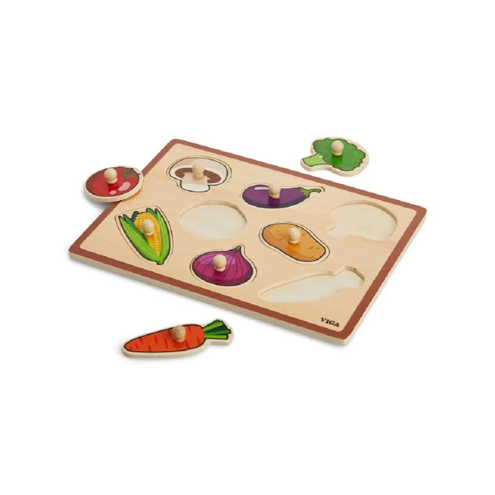 Viga Wooden Knob Puzzle Vegetables