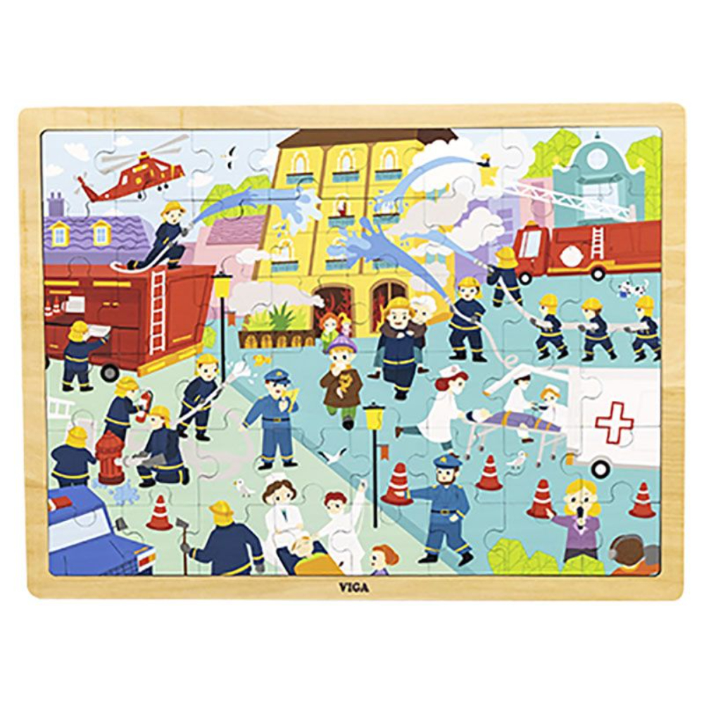 Viga Wooden 48 Pcs Puzzle Fire Fighting
