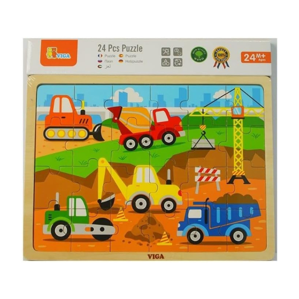 Viga 24 Pcs Puzzle Construction Vehicles