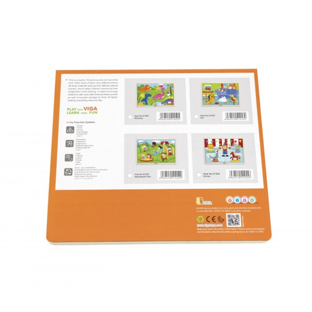 Viga 16Pcs Puzzle Dinosaur