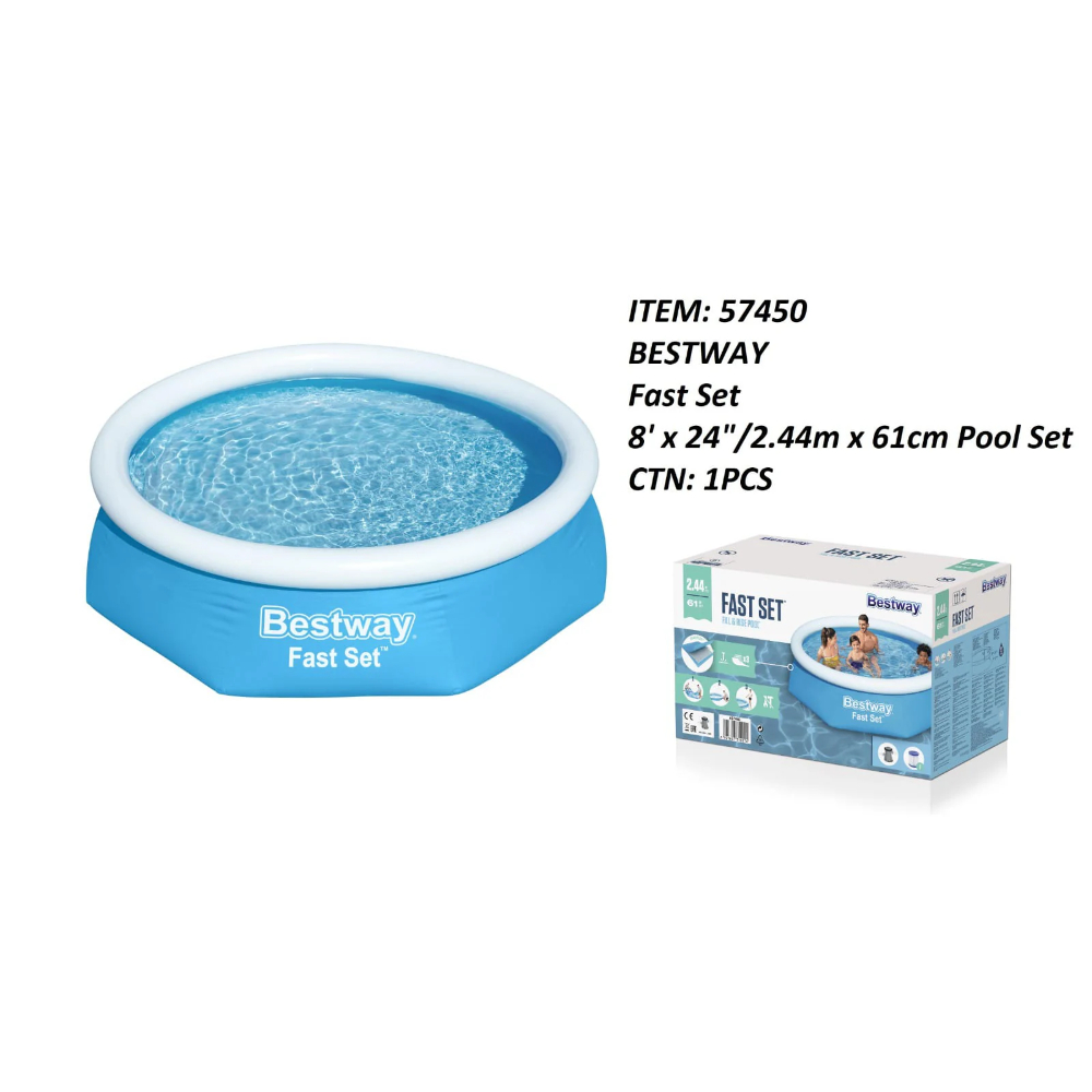 Bestway 57450 Fast Set Fill & Rise Pool 2.44mx61cm