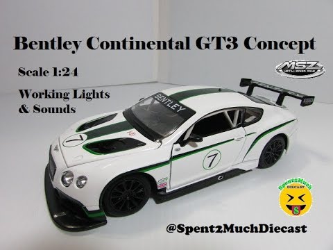 Metal Speed Zone 1:24 Bentley Continental Gt3 Concept Race White(Try Me Function)