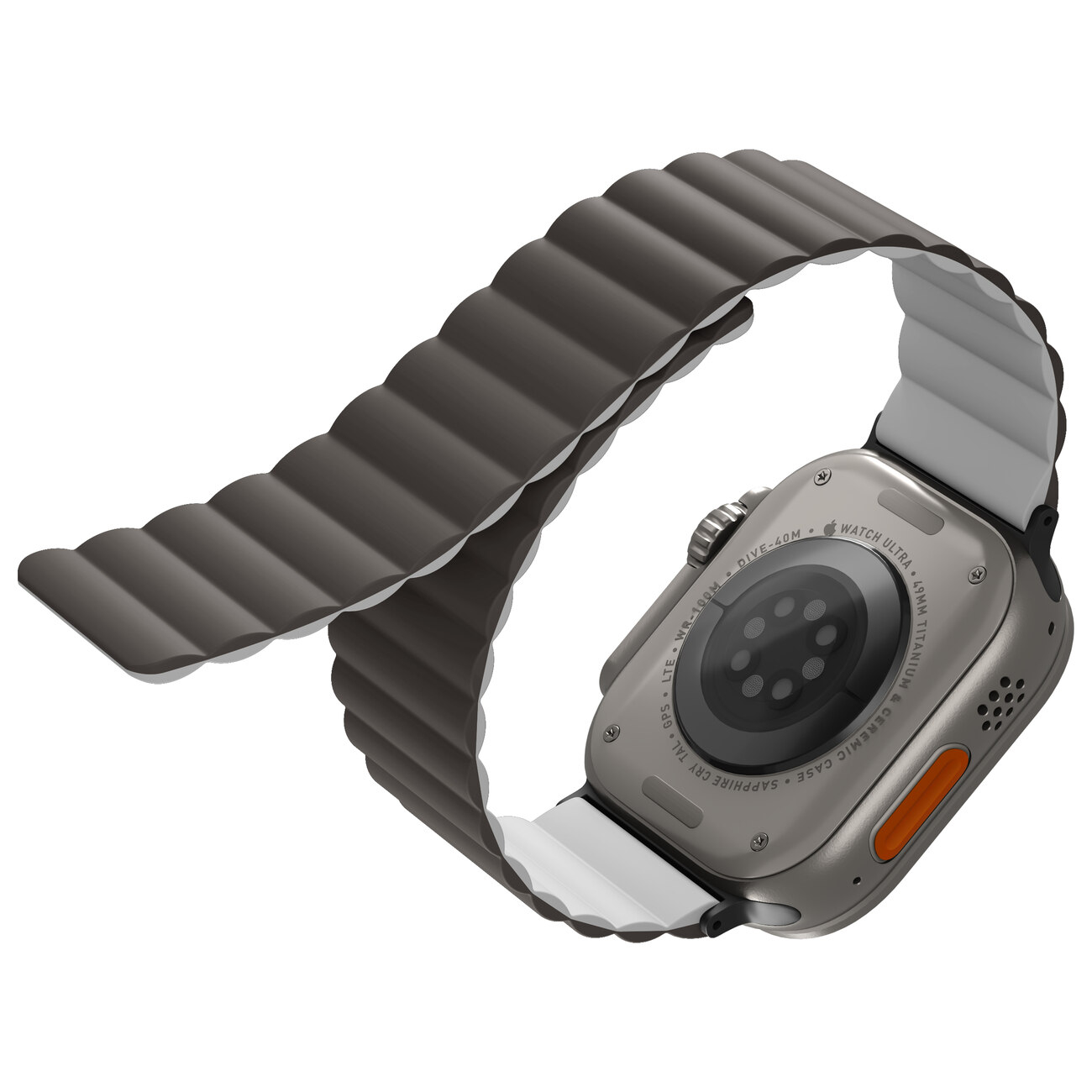 Uniq Revix Reversible Magnetic Apple Watch Strap 49/45/44/42Mm - Ash (Ash Grey /Dove White)