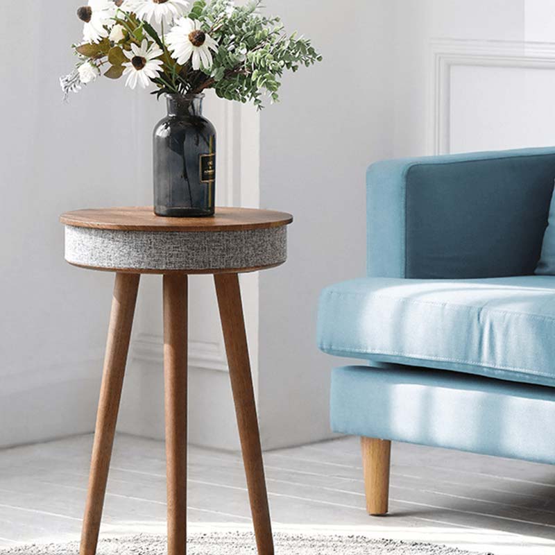 Rako Smart Multimedia Coffee Table - Round Teak Wood