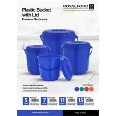 Royalford 7Ltr Plastic Bucket With Lid1X24