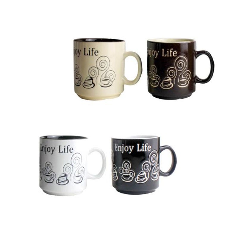 Royalford 9 Oz Mug (Stone Ware)/Mix Color1X48
