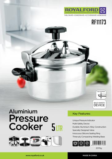 Royalford 5.0L Alu.Pressure Cooker (4In1 Combo)1X8